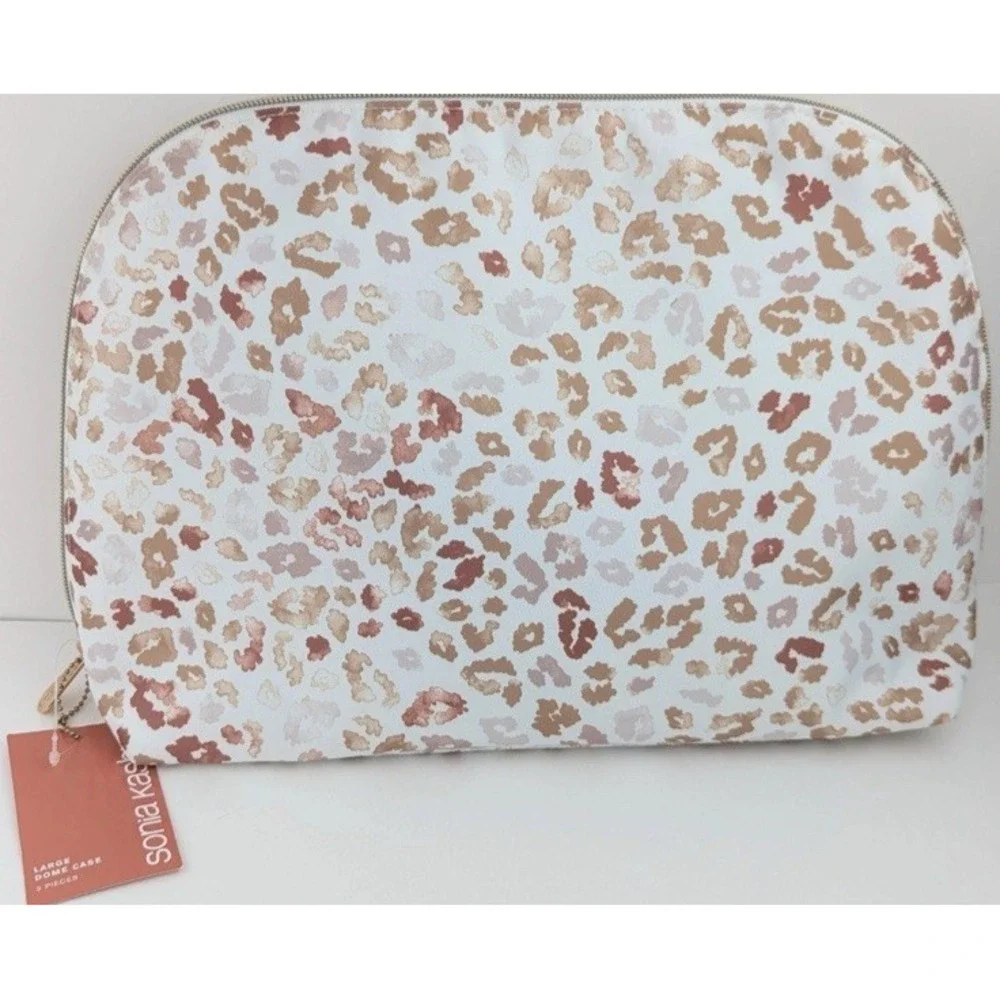 Sonia Kashuk Large Leopard‎ Print Cosmetics Makeup Toiletries Bag + Pouch